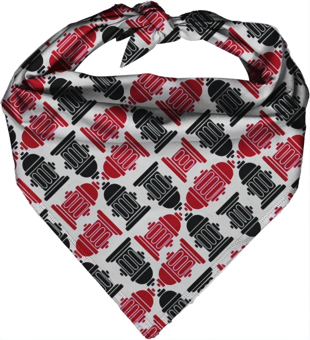 Fire Hydrant Red/Black Triangle Bandana - 22x29x22 Inch
