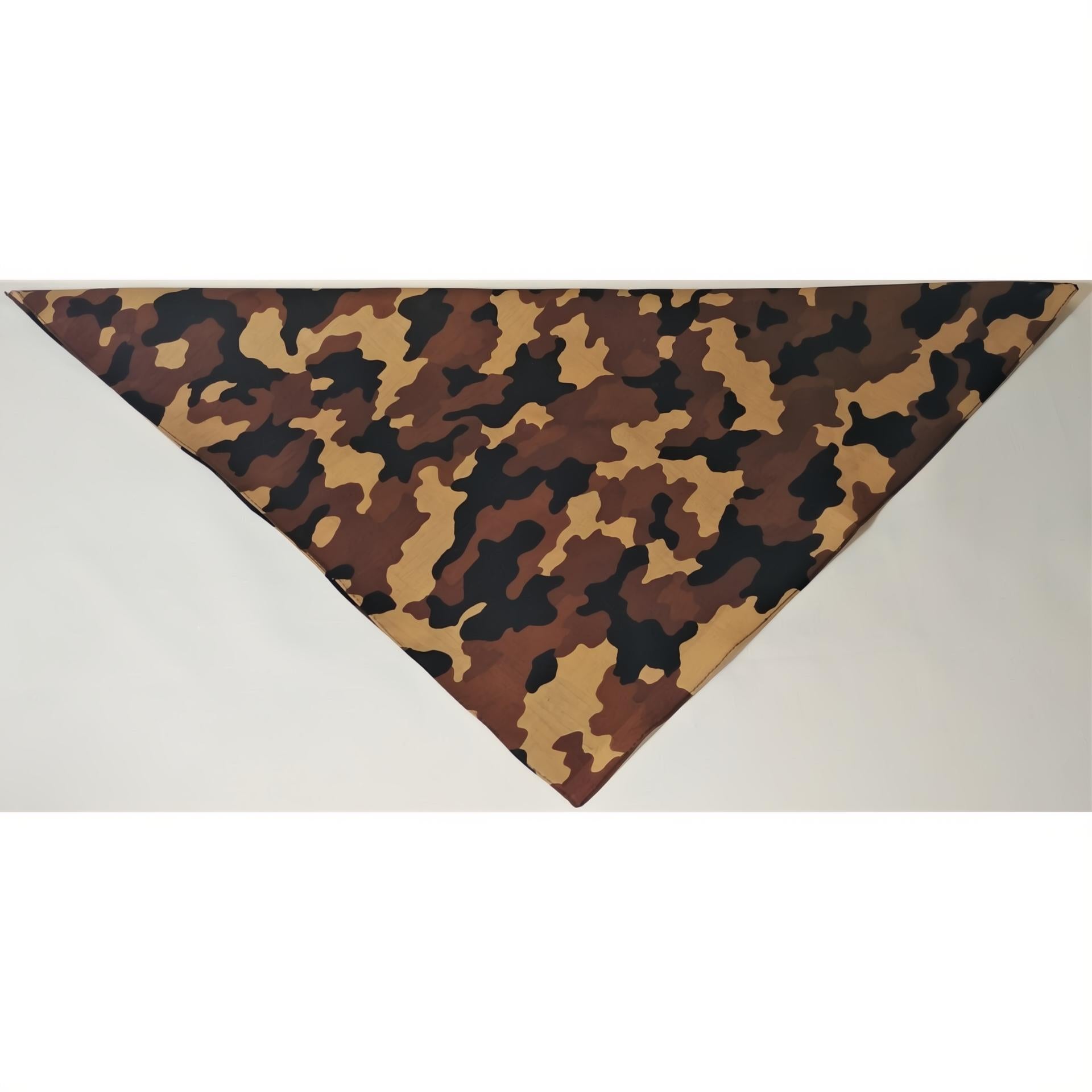 22 x 22 Brown Camo Triangle Bandana 22x30x22 Inch-12 pieces-