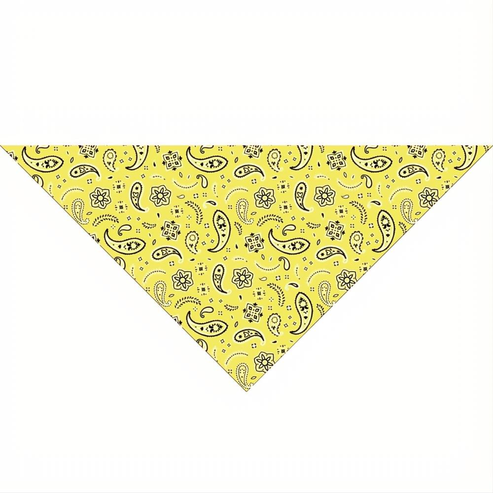 22 x 30 x 22 All Over Paisley Triangle Bandanas-1 piece-Light Yellow
